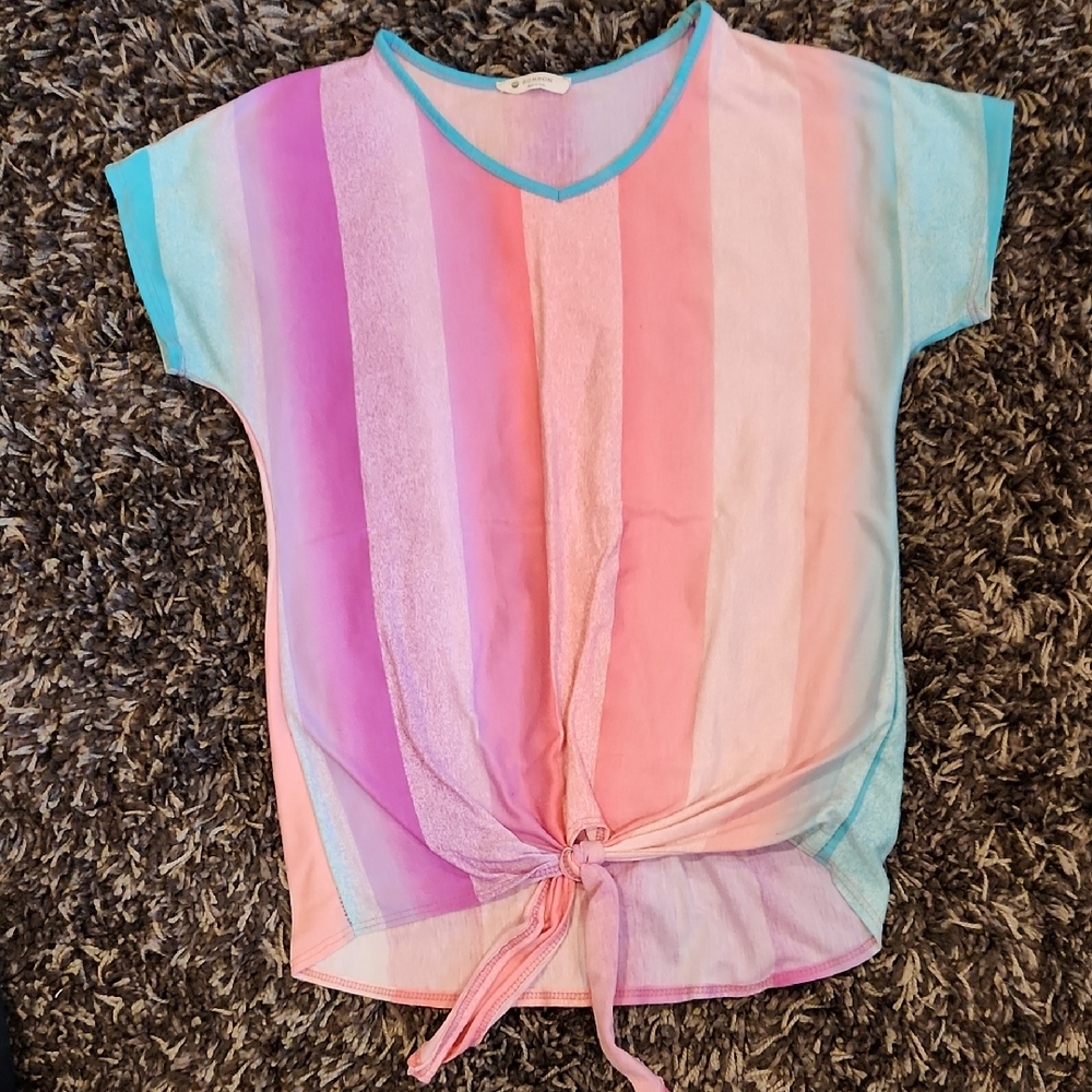 BomBom Cute and Colorful Striped Top!